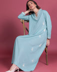 Gulraiz Halka Neela Kaftan