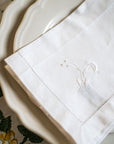 White Floral Table Napkin