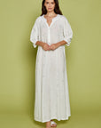 Nightdress Calley White Blue Emb.