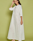Nightdress Calley White Blue Emb.