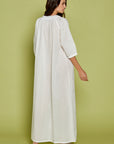Nightdress Calley White Blue Emb.