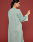 Nudrat Granite Green Cotton Kaftan