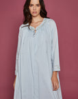 Shimmer Dream Blue Cotton Robe and Nightdress