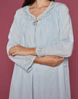 Shimmer Dream Blue Cotton Robe and Nightdress