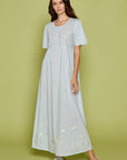 Floralia Blue Cotton Nightdress