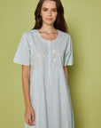 Floralia Blue Cotton Nightdress