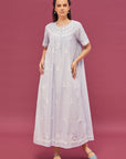 Noor Soft Blue Short Sleeve Cotton Nightdress