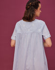 Noor Soft Blue Short Sleeve Cotton Nightdress