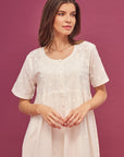 Noor Blush Pink Short Sleeve Cotton Nightdress
