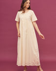 Noor Honey Yellow Short Sleeve Cotton Nightdress