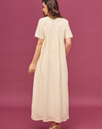 Noor Honey Yellow Short Sleeve Cotton Nightdress