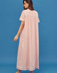 Noor Soft Pink Short Sleeve Cotton Nightdress