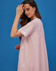 Noor Soft Pink Short Sleeve Cotton Nightdress