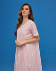 Noor Soft Pink Short Sleeve Cotton Nightdress