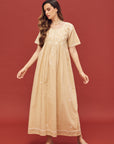 Noor Cream Short Sleeve Cotton Nightdress
