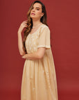 Noor Cream Short Sleeve Cotton Nightdress