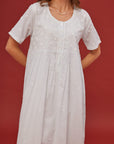 Noor Powder Blue Short Sleeve Cotton Nightdress