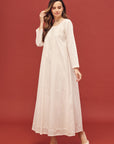 Noor Blush Pink Full Sleeve Cotton Nightdress