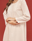 Noor Blush Pink Full Sleeve Cotton Nightdress