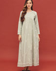 Noor Light Sage Full Sleeve Cotton Nightdress