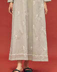 Noor Light Sage Full Sleeve Cotton Nightdress