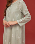 Noor Light Sage Full Sleeve Cotton Nightdress