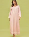 Noor Soft Pink Full Sleeve Cotton Nightdress