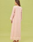 Noor Soft Pink Full Sleeve Cotton Nightdress