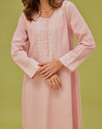 Noor Soft Pink Full Sleeve Cotton Nightdress