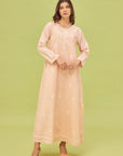 Noor Peach Full Sleeve Cotton Nightdress