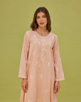 Noor Peach Full Sleeve Cotton Nightdress