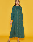 Beatrice Forest Green Cotton Kaftan