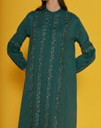 Beatrice Forest Green Cotton Kaftan