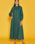 Beatrice Forest Green Cotton Kaftan