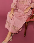 Perdita Rose Blush Cotton Kaftan