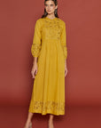 Perdita Ochre Cotton Kaftan