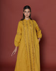 Beatrice Ochre Cotton Kaftan