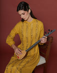 Beatrice Ochre Cotton Kaftan