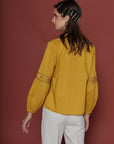Beatrice Ochre Cotton Blouse