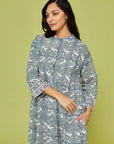 Lapis Blue Hiran Block Printed Cotton Dress