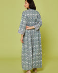 Lapis Blue Hiran Block Printed Cotton Dress