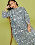 Lapis Blue Hiran Block Printed Cotton Dress