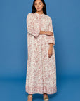Gulshan Block Printed Dress in Vermilion