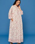 Gulshan Block Printed Dress in Vermilion