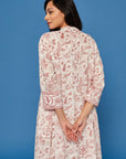 Gulshan Block Printed Dress in Vermilion