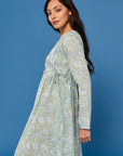 Sea Green Malli Block Printed Cotton Dress