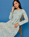 Sea Green Malli Block Printed Cotton Dress