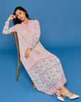 Rose Pink Pahi Block Printed Cotton Dress