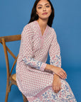 Rose Pink Pahi Block Printed Cotton Dress
