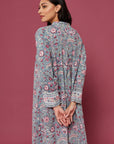Lapis Blue Malli Block Printed Cotton Dress